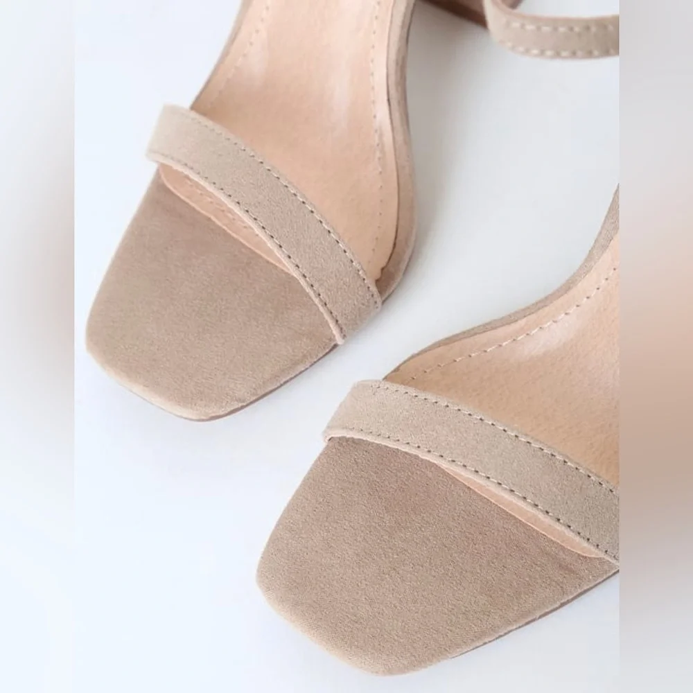 Lulus Tan‎ Suede Ankle Strap Heel